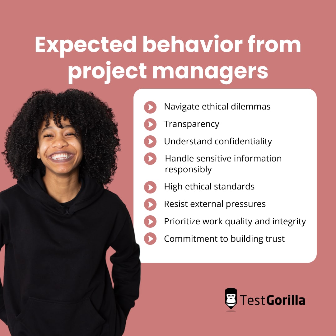 Expected behavior from project managers explanation graphic