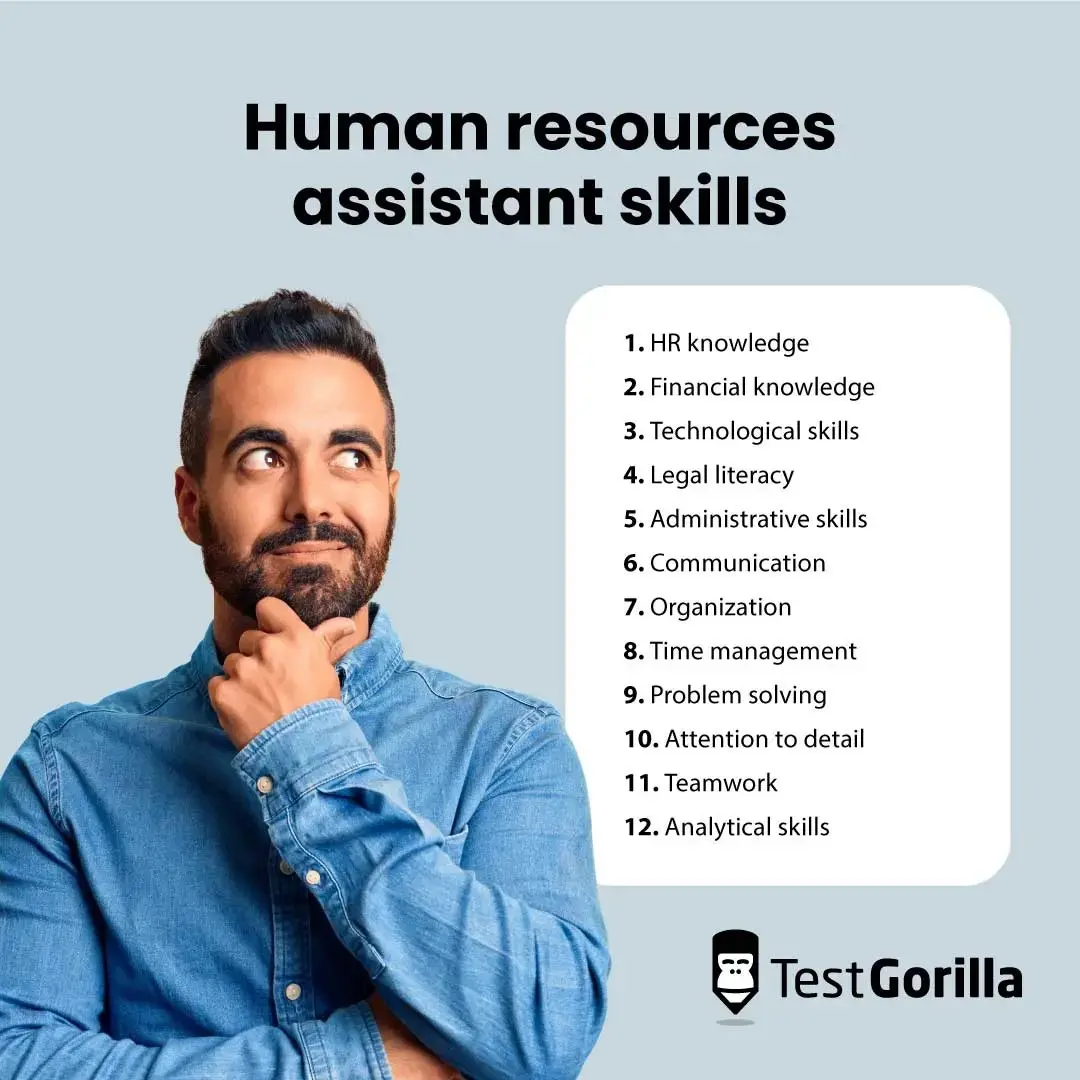 A list of the 12 key human resources assistant skills