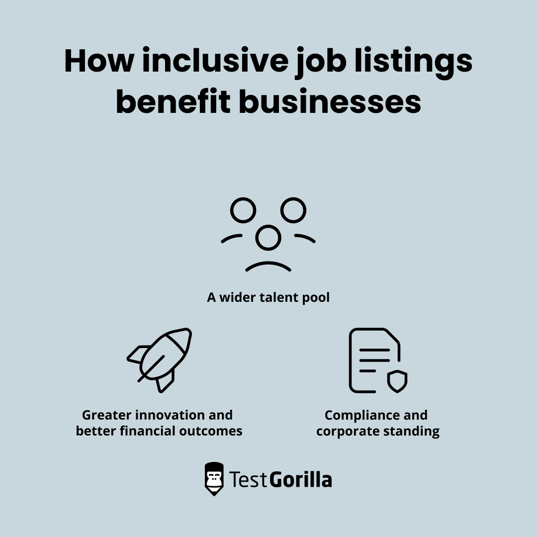 How inclusive job listings benefit businesses graphic