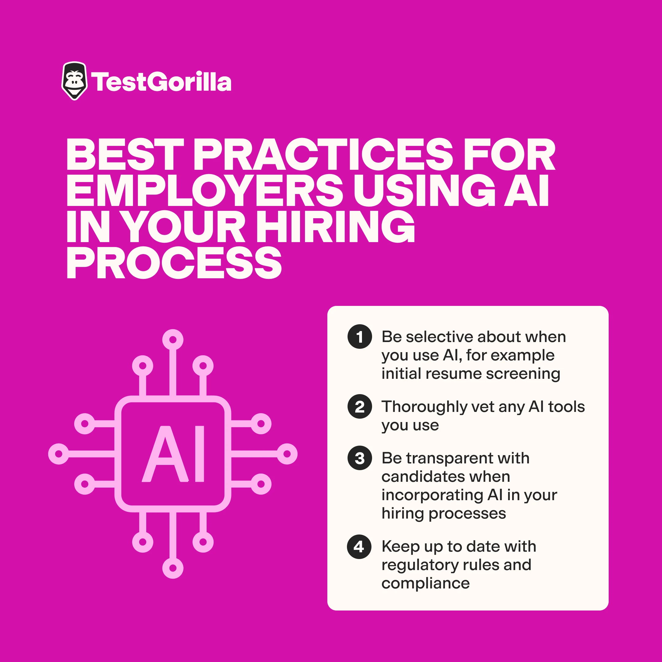 Best practices for employers when using AI graphic