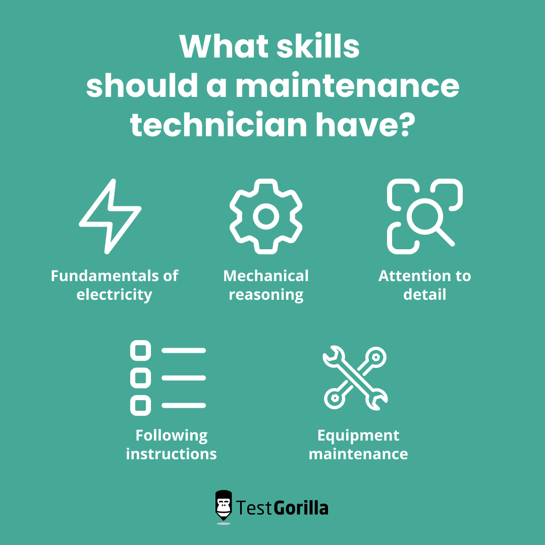 skills a maintenance technician should have