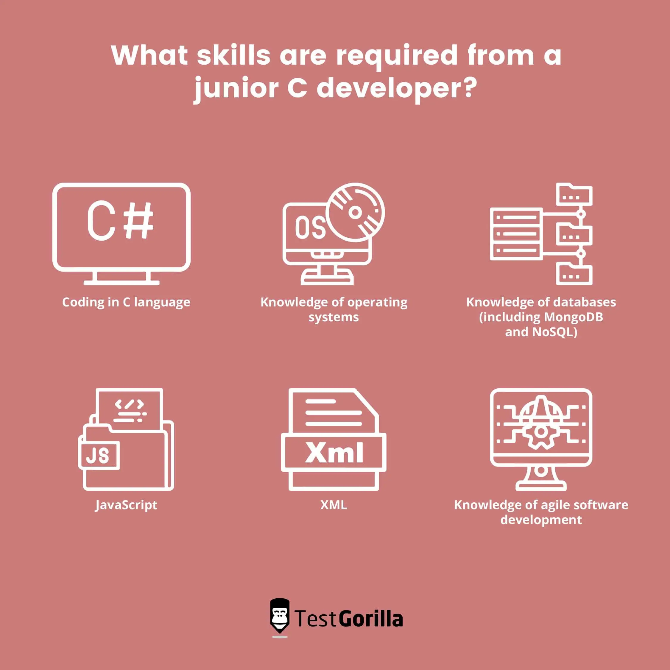 what skills are required from a junior C developer