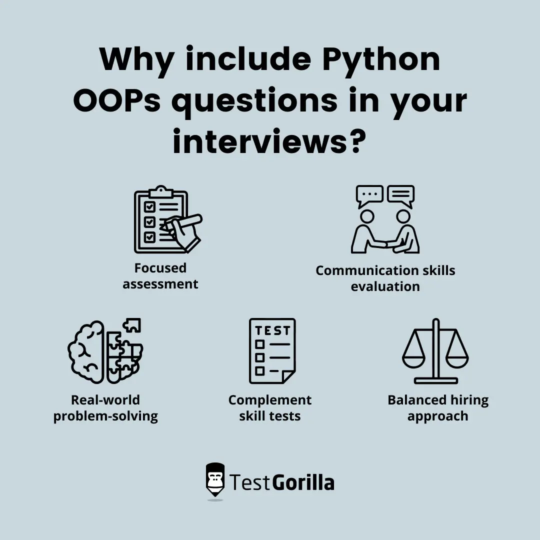 Why include python oops questions in your interviews graphic