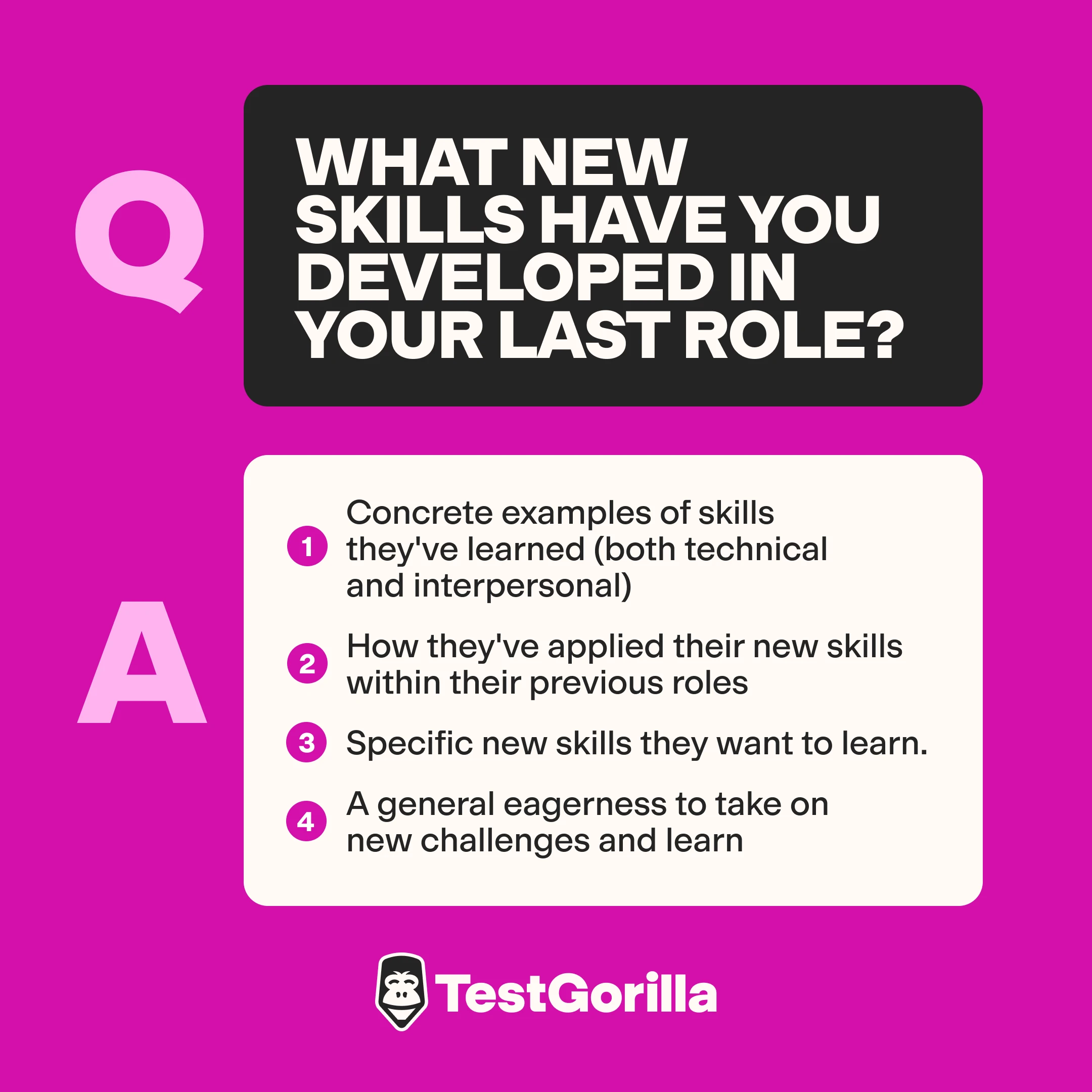 What new skills have you developed in your last role graphic