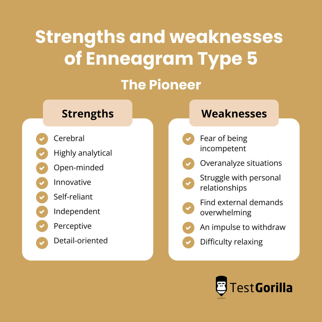 strengths and weaknesses of enneagram type 5 the pioneer graphic
