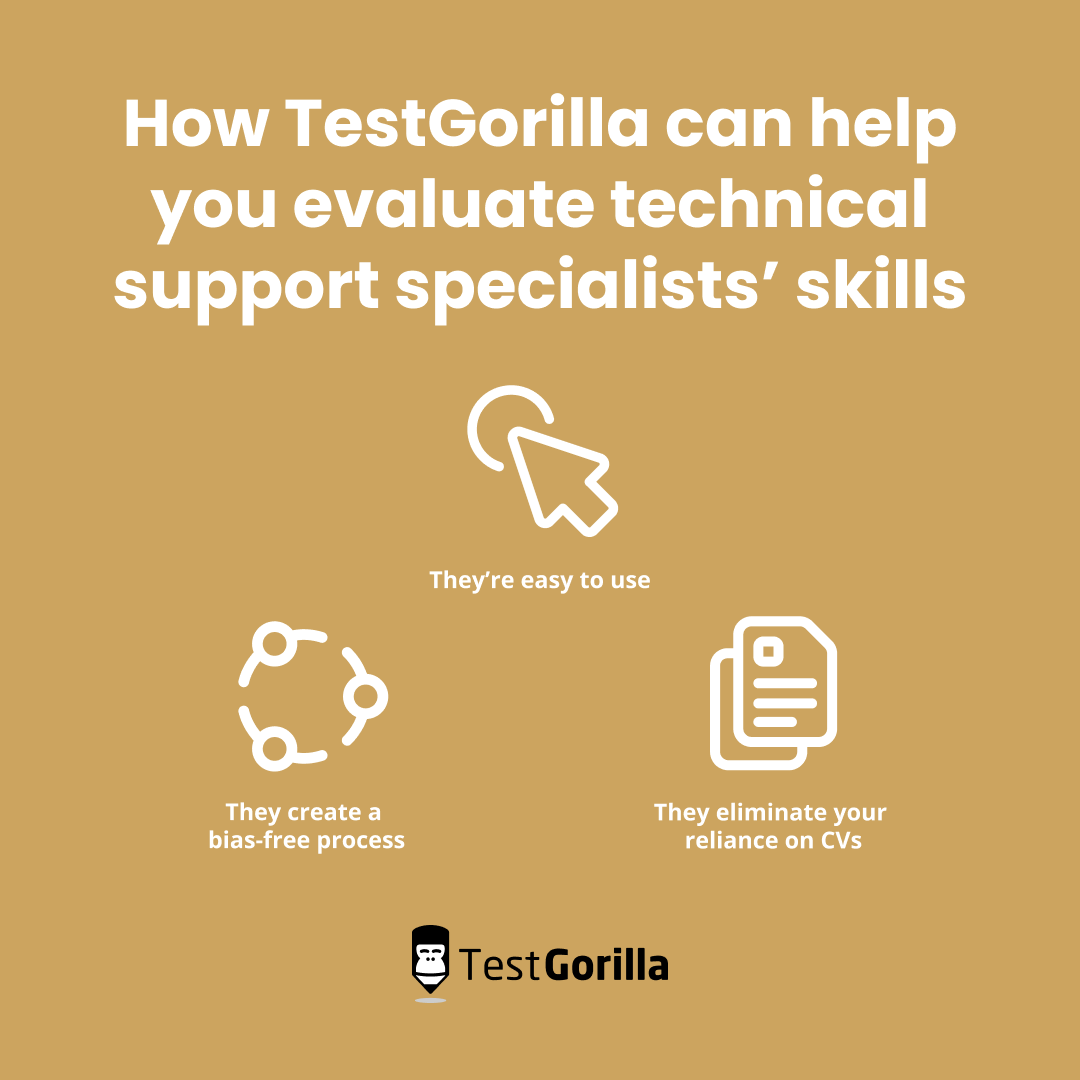 How TestGorilla can help you evaluate technical support specialists’ skills