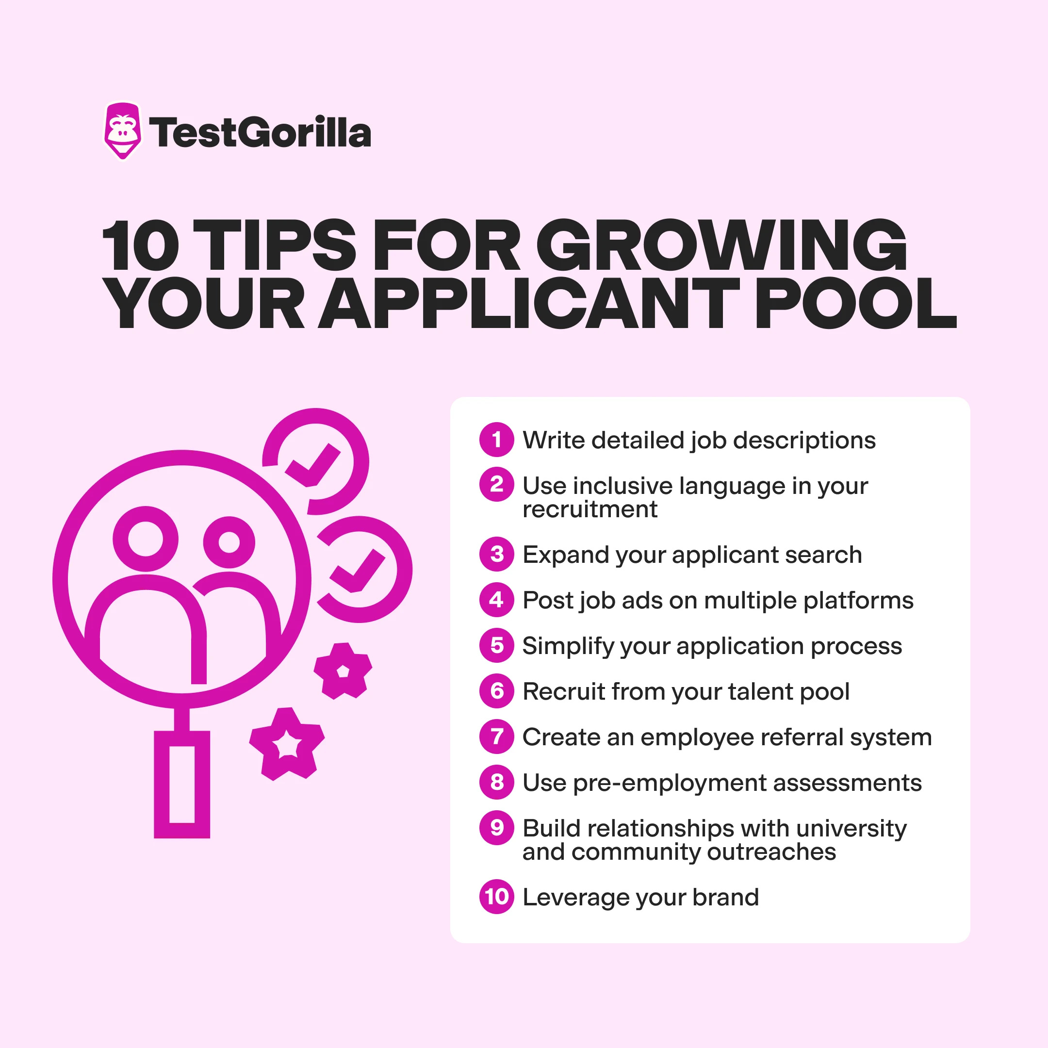 tips for growing your applicant pool graphic