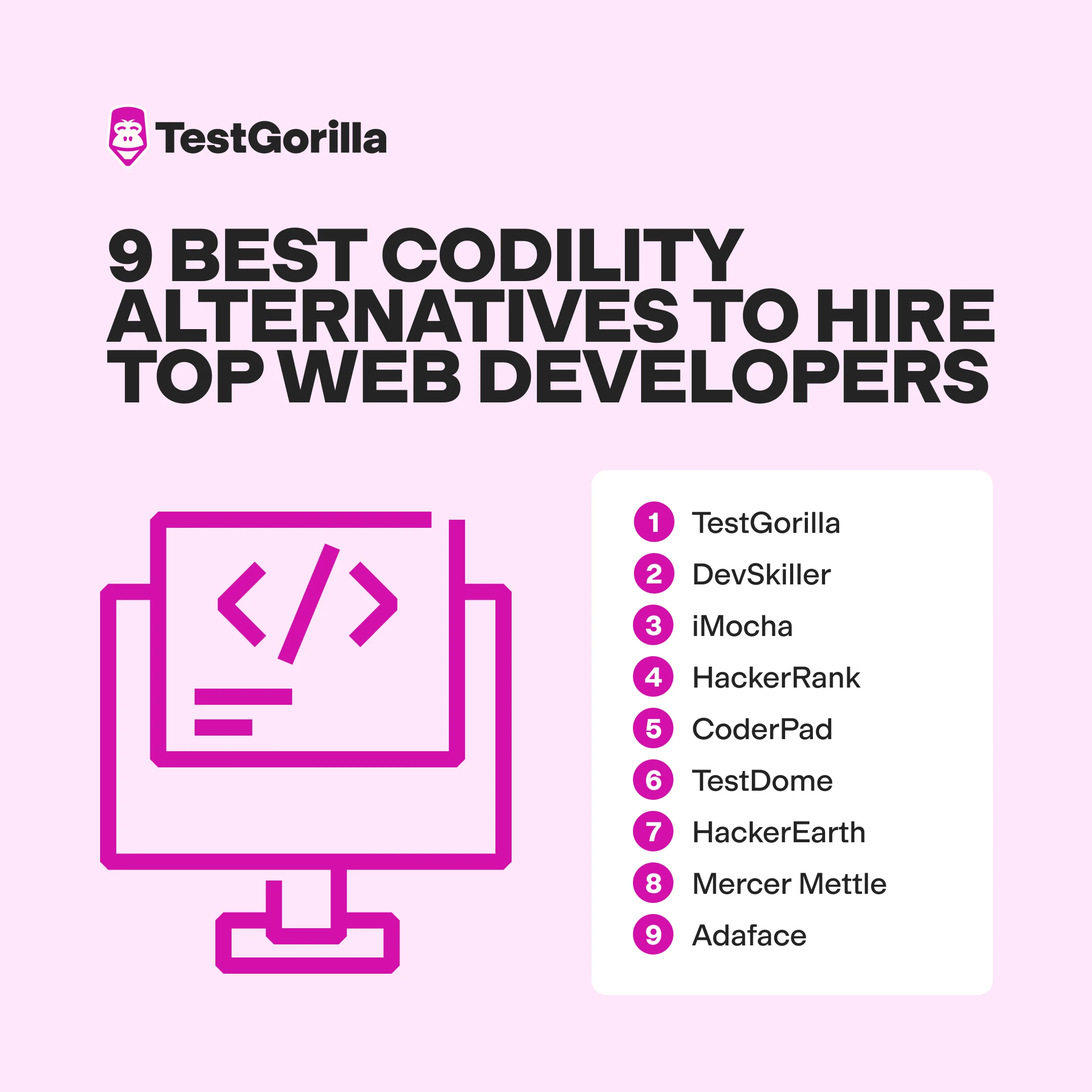 9 codility alternatives for developers graphic