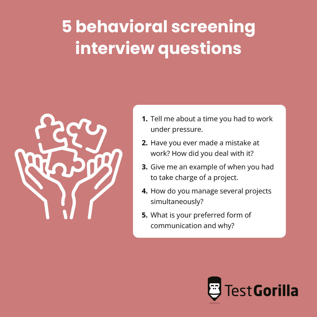 5 behavioral screening interview questions