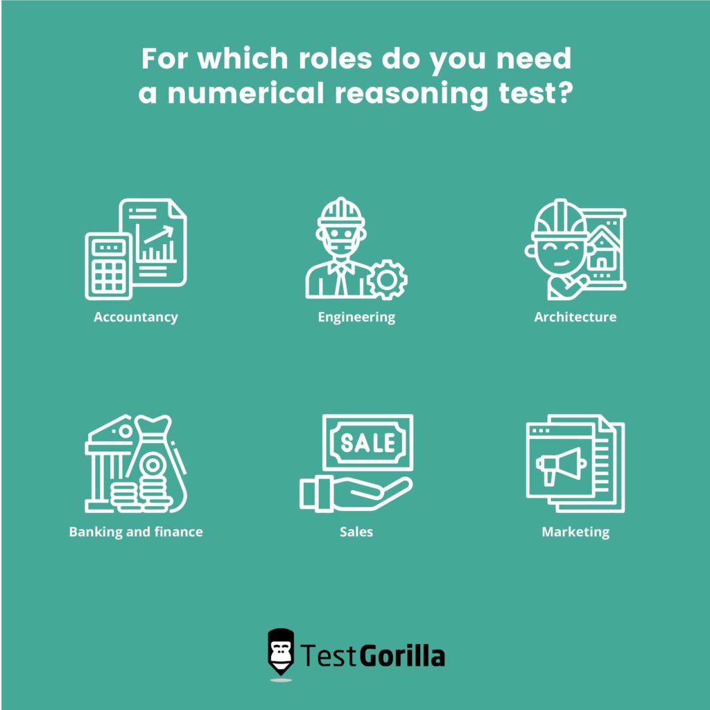 roles and industries in which a numerical reasoning test is useful