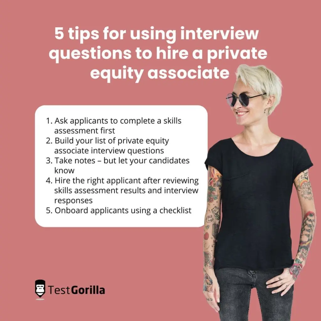 image listing tips for using interview questions to hire a private equity associate