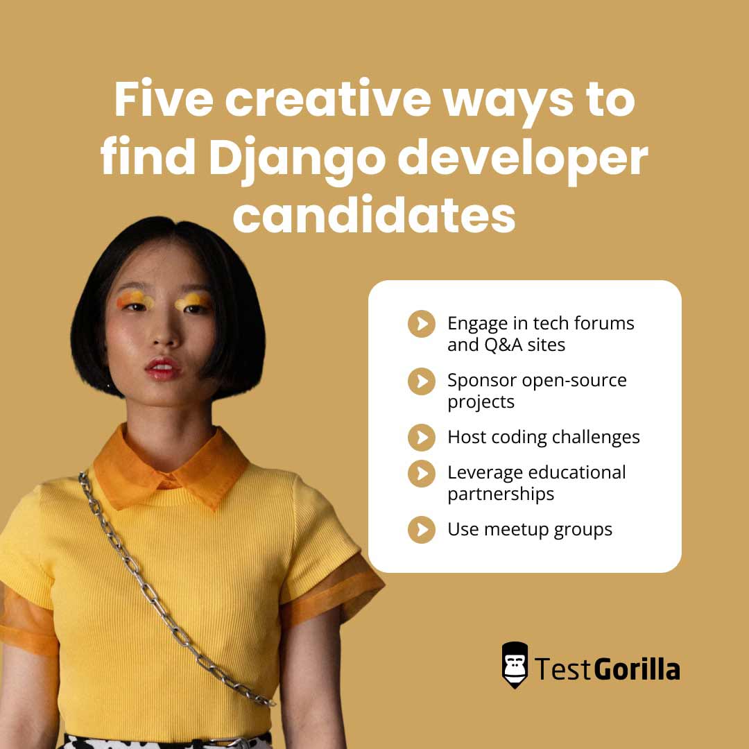 creative ways to find a django developer graphic