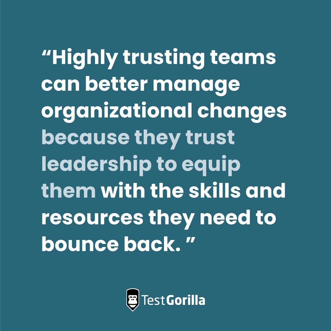 Highly trusting teams can better manage organizational changes quote
