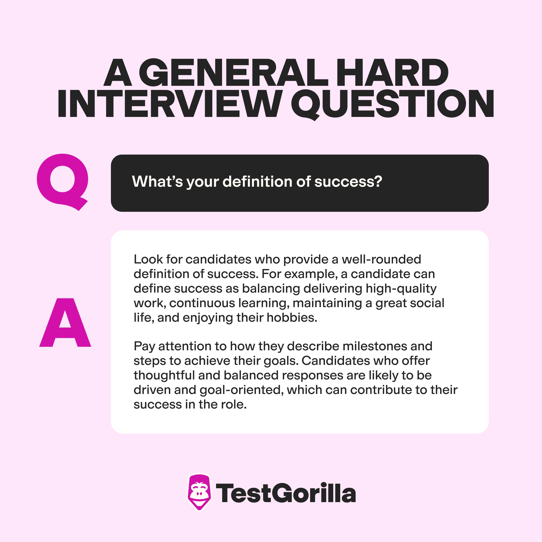 A general hard interview question Whats your definition of success