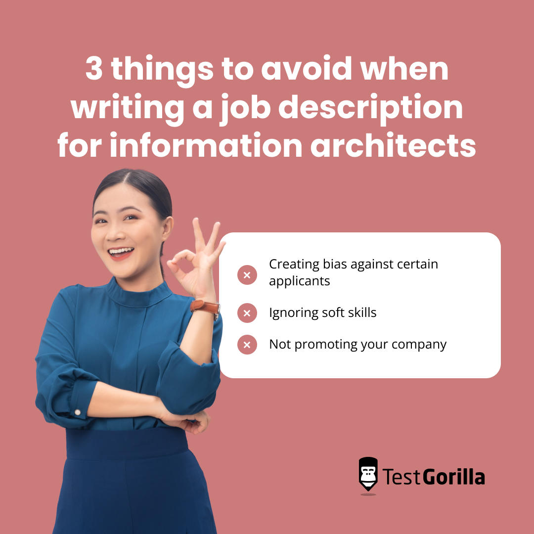 3 things to avoid when writing a job description for information architects graphic