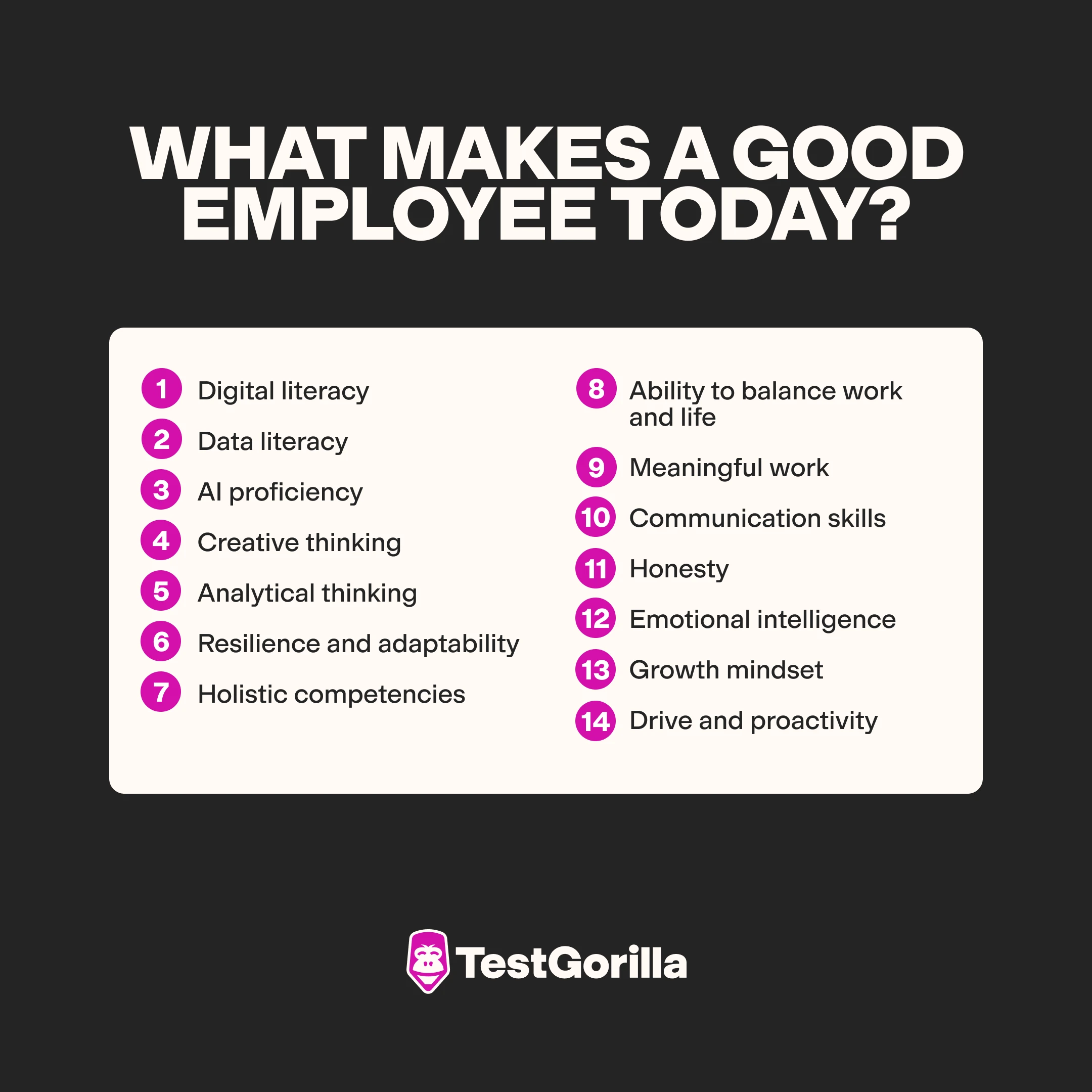 What makes a good employee today graphic