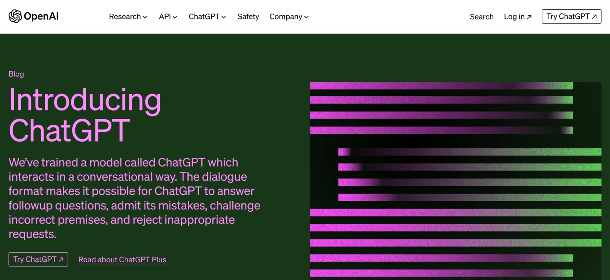ChatGPT homepage screenshot