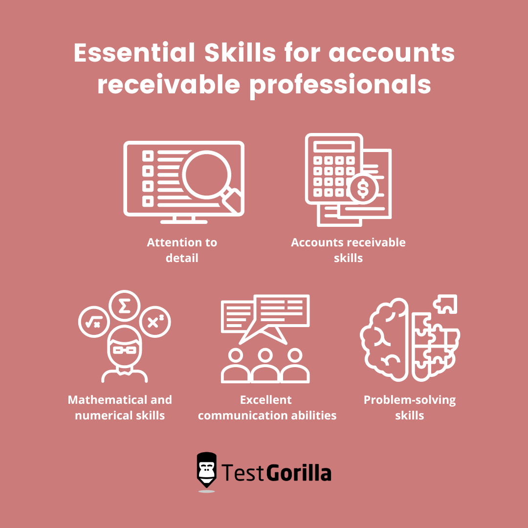 Which skills are essential for accounts receivable professionals, and how can you assess them?