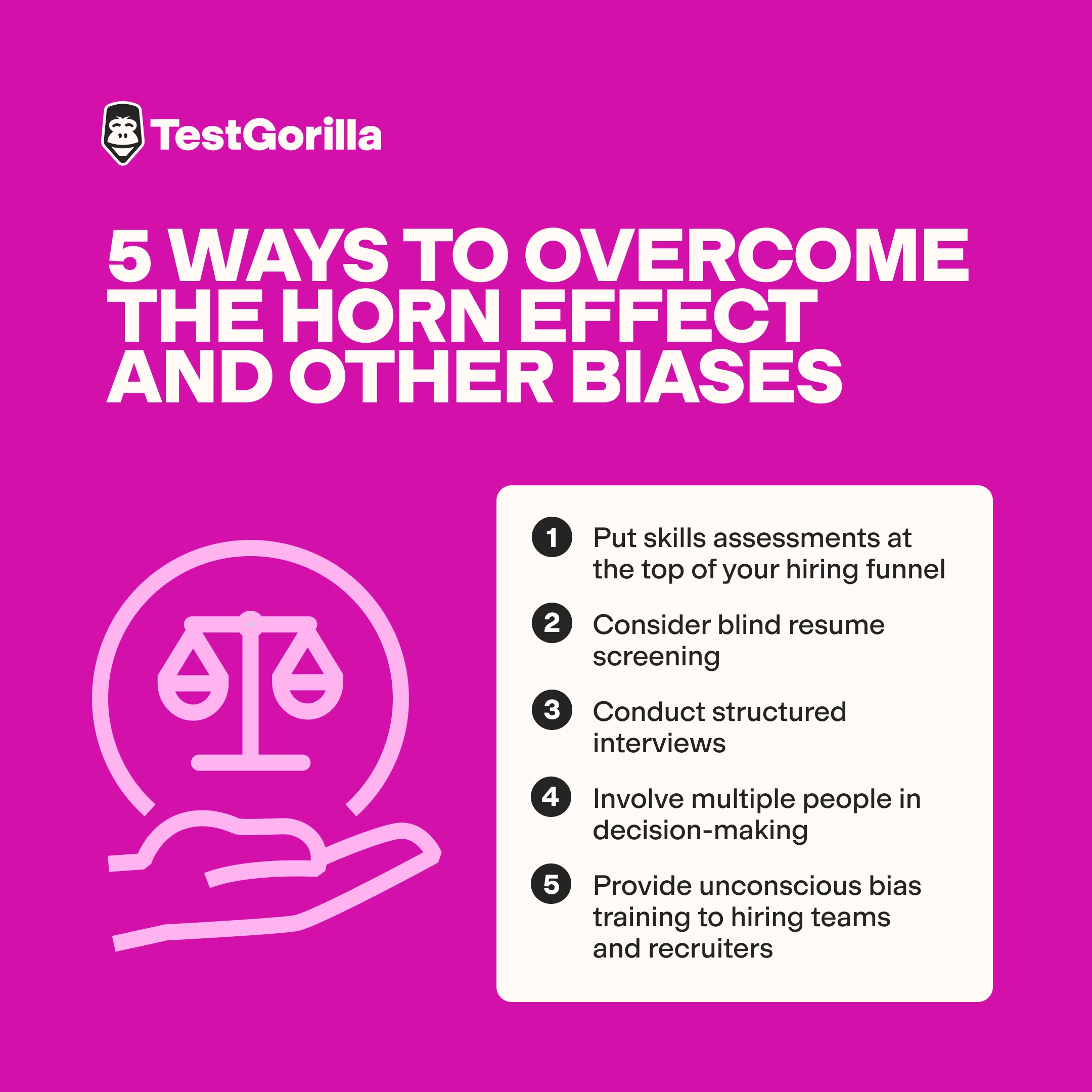 5 ways to overcome the horn effect and other biases graphic
