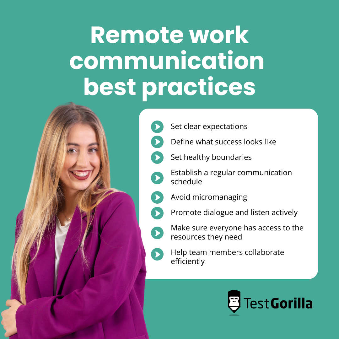 remote work communication best practices graphic