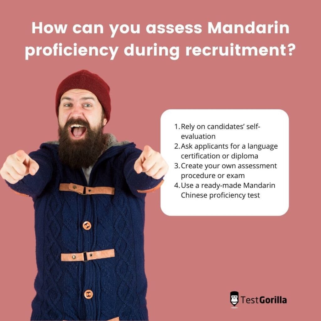 assess mandarin proficiency recruitment