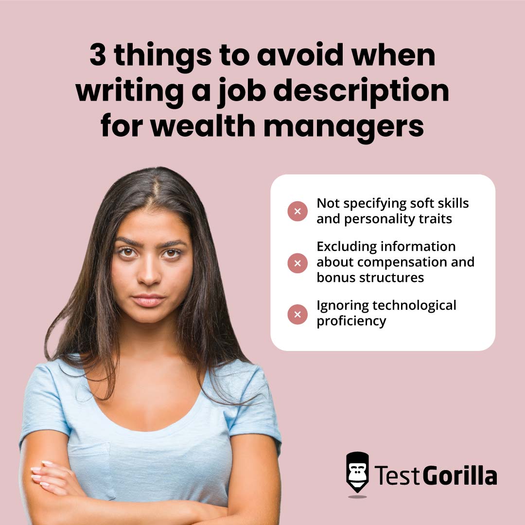 3 things to avoid when writing a job description for wealth managers graphic
