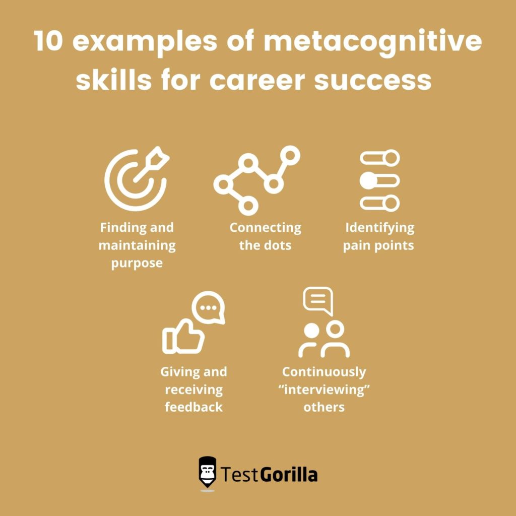 image showing first five examples of metacognitive skills for career success 