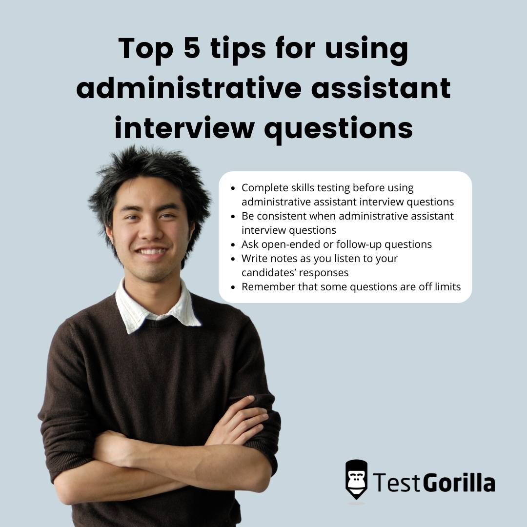 Top 5 tips for using administrative assistant interview questions featured image