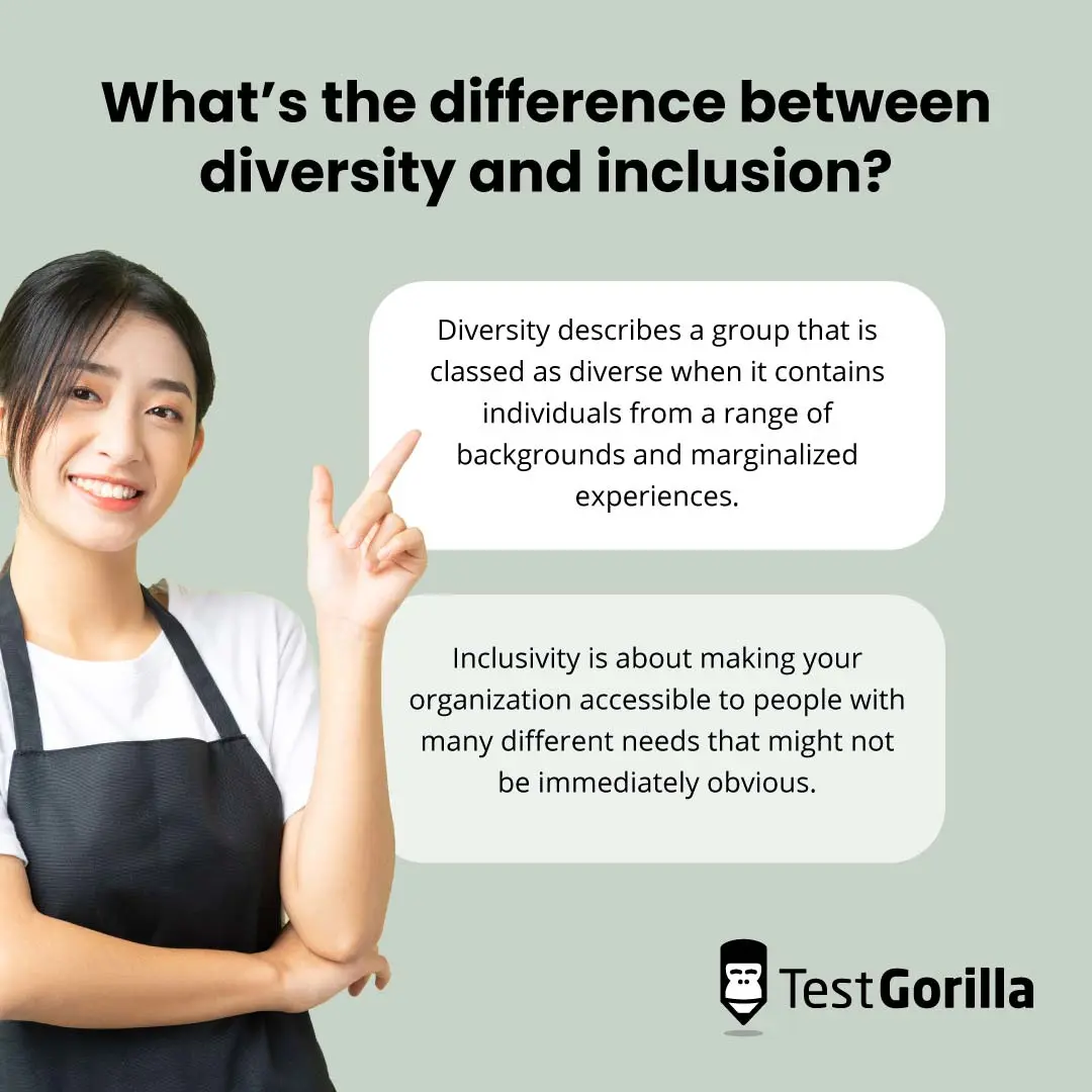 graphic showing the difference between diversity and inclusion