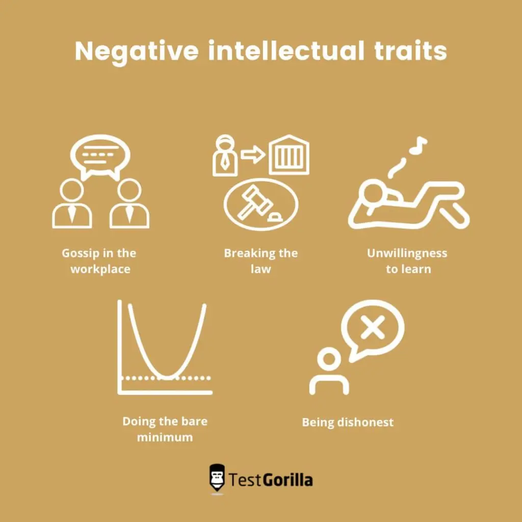 illustrated list of negative intellectual traits in the workplace