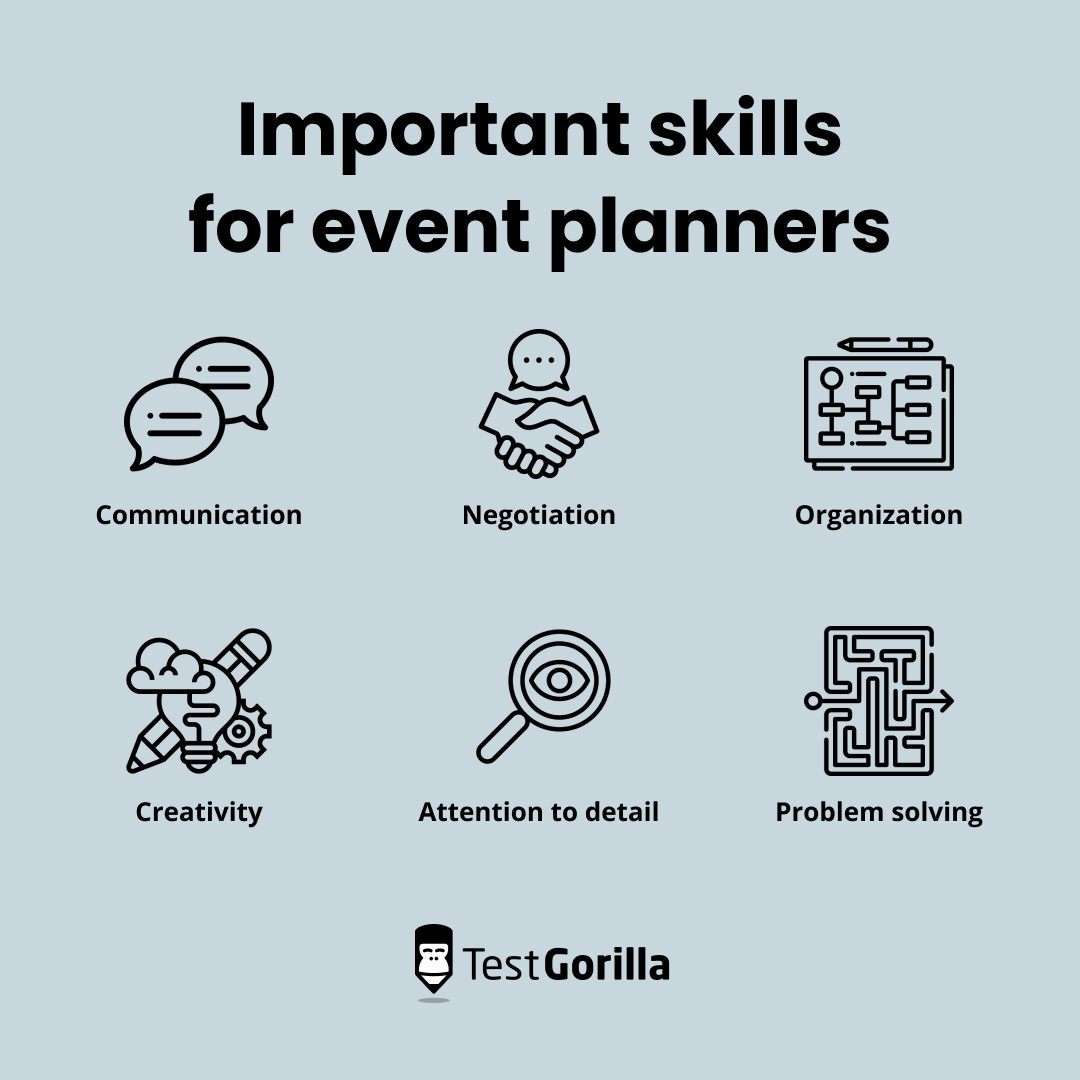 Important skills for event planners graphic