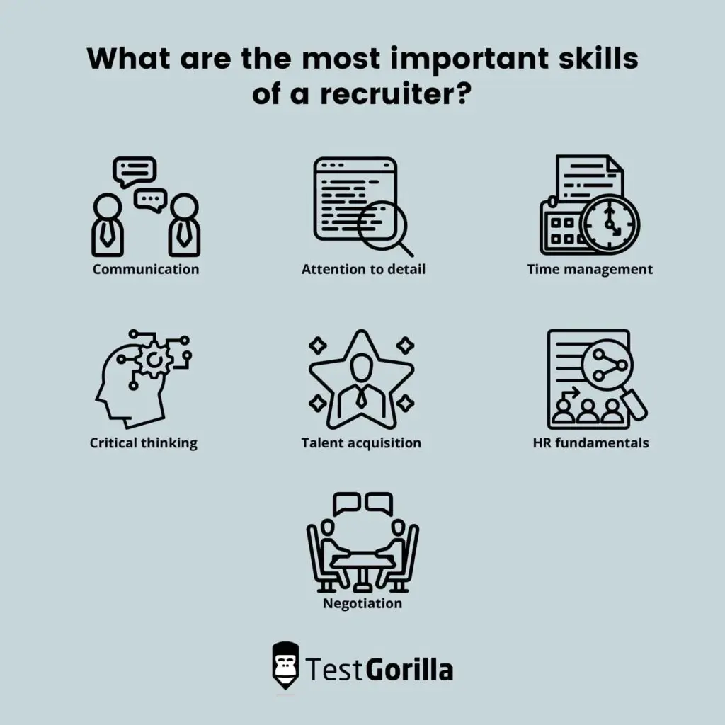 image listing the the most important skills of a recruiter