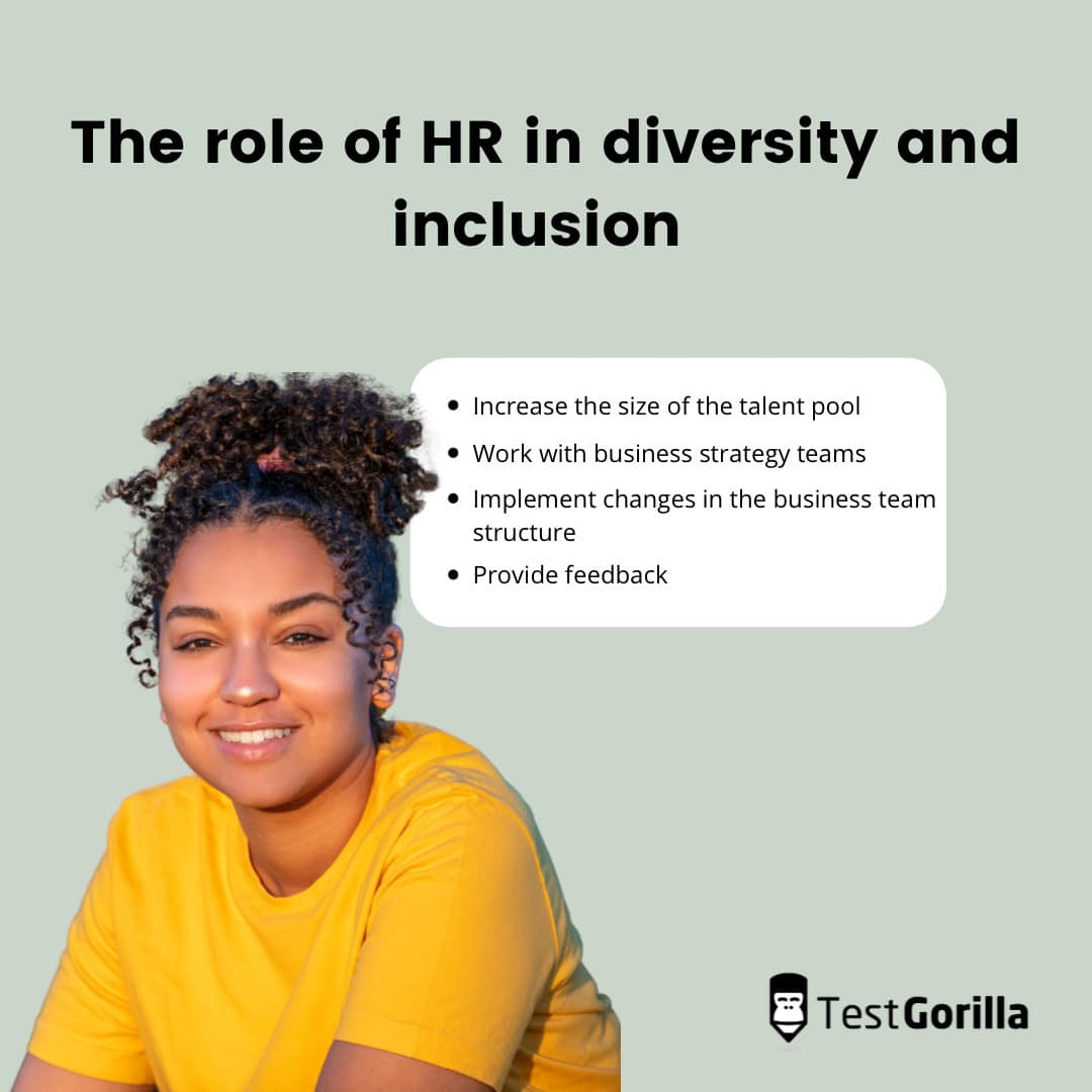 Graphic showing the role of HR in diversity and inclusion