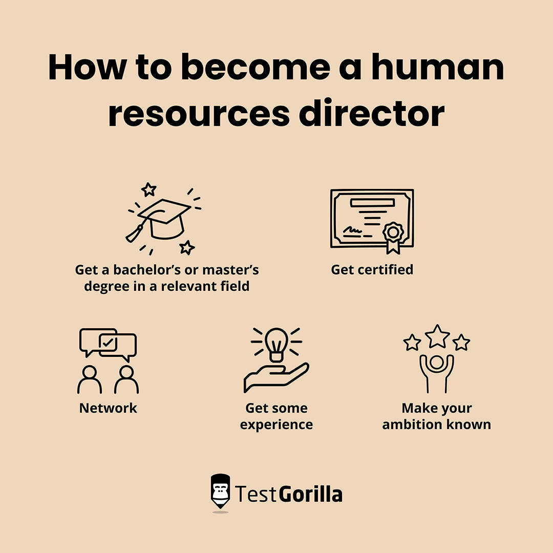 how to become a human resources director graphic