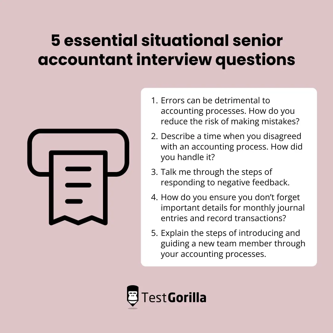 5 essential situational senior accountant interview questions