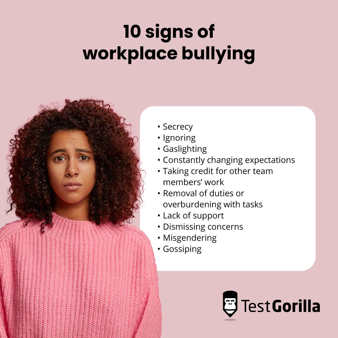 10 signs of workplace bullying.