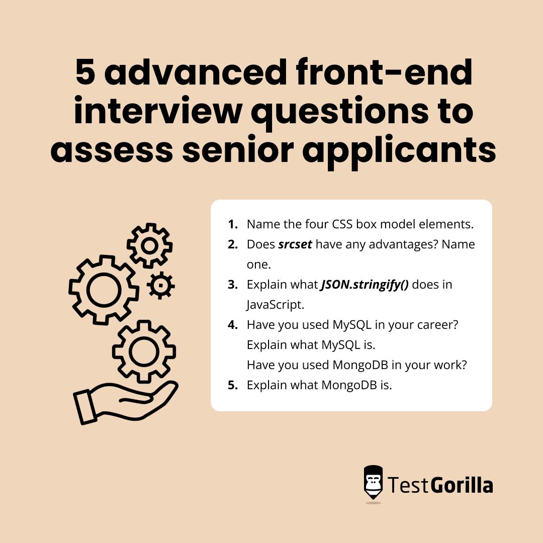 5 advanced interview questions to assess senior front-end developer applicants