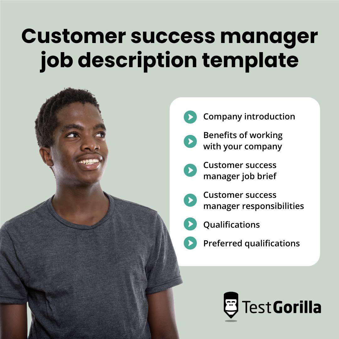 Customer success manager job description template graphic