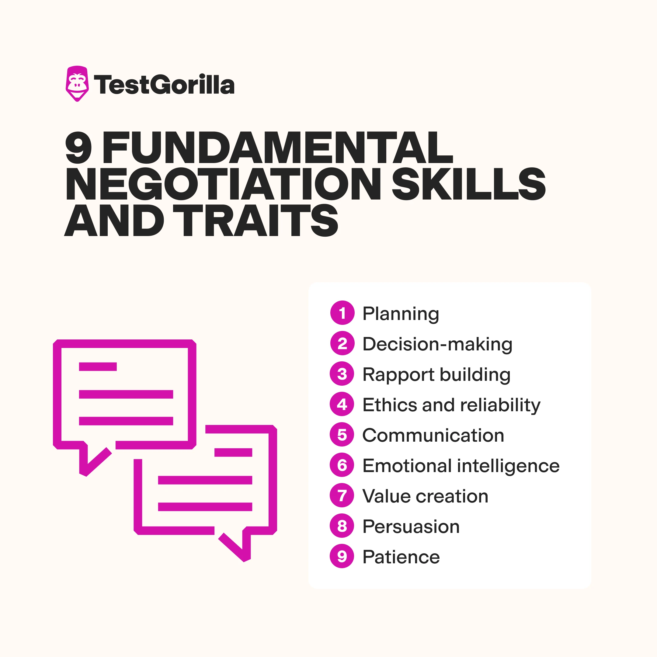 9 fundamental negotiation skills and traits graphic