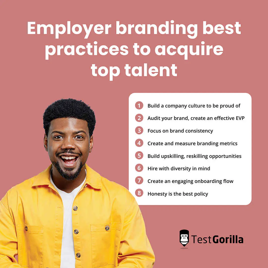 Employer branding best practices to acquire top talent graphic