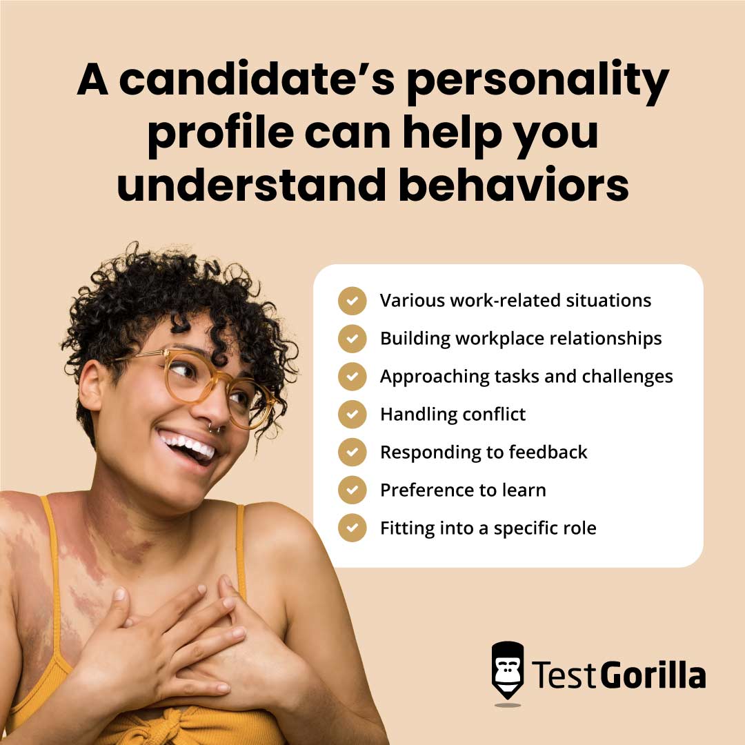 A candidate's personality profile can help you understand behaviors graphic