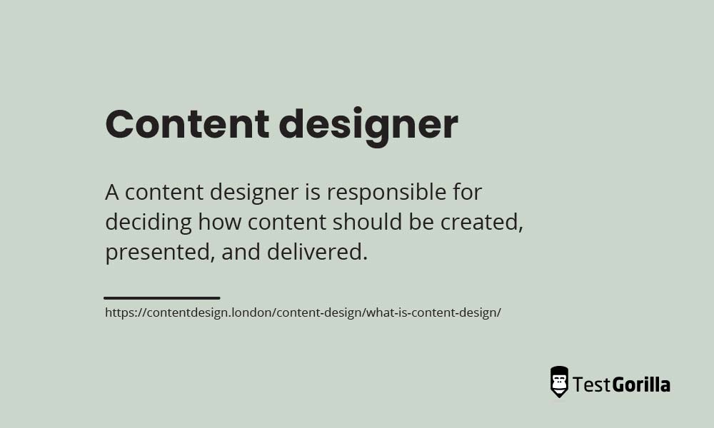 The definition of a content designer.