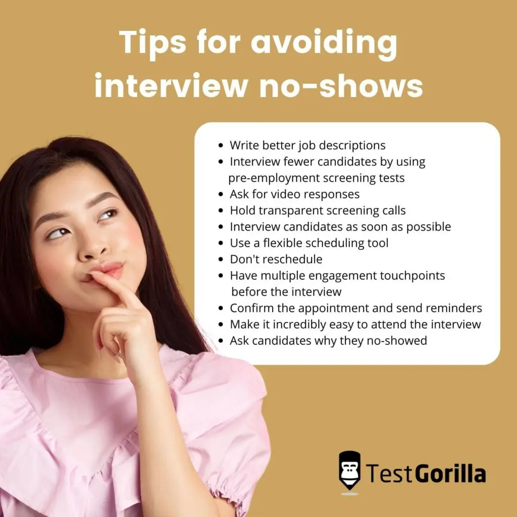 tips for avoiding interview no shows