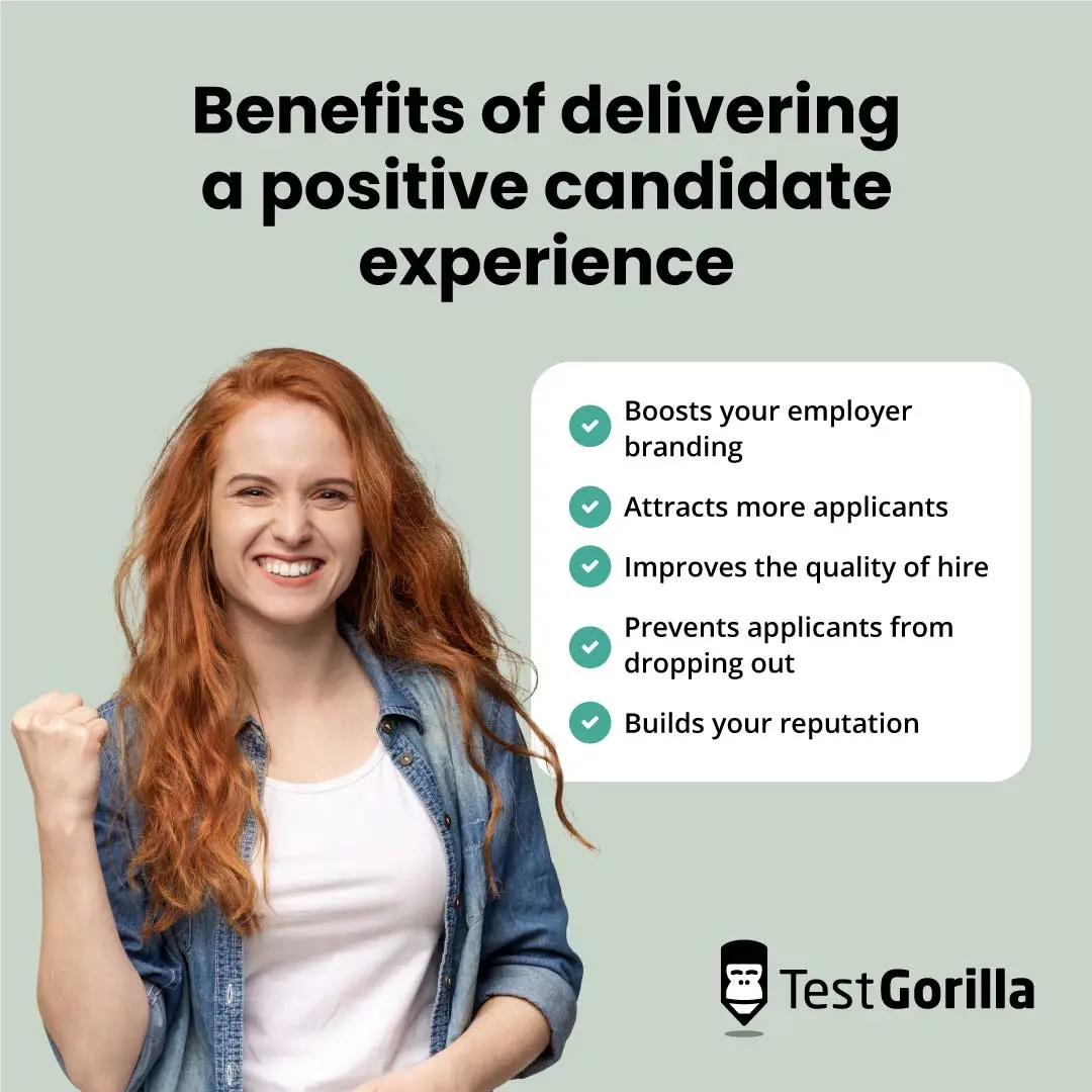 Benefits of delivering a positive candidate experience graphic