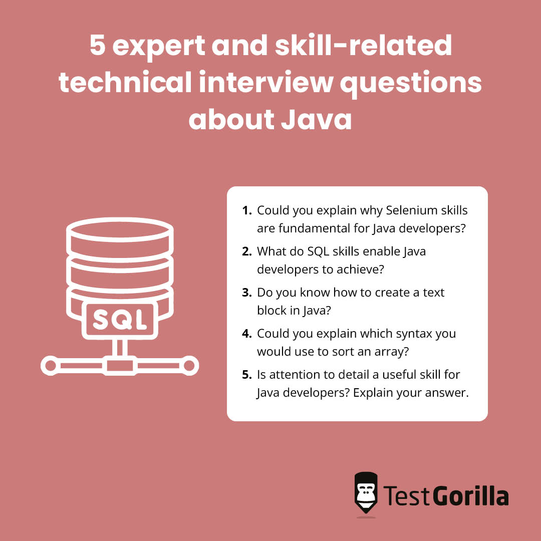 5 expert and skill related technical interview questions about Java