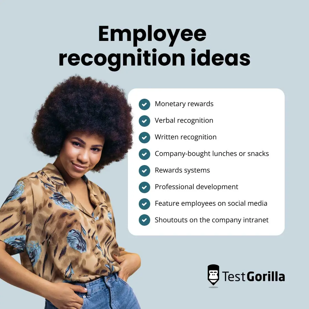 Employee recognition ideas graphic