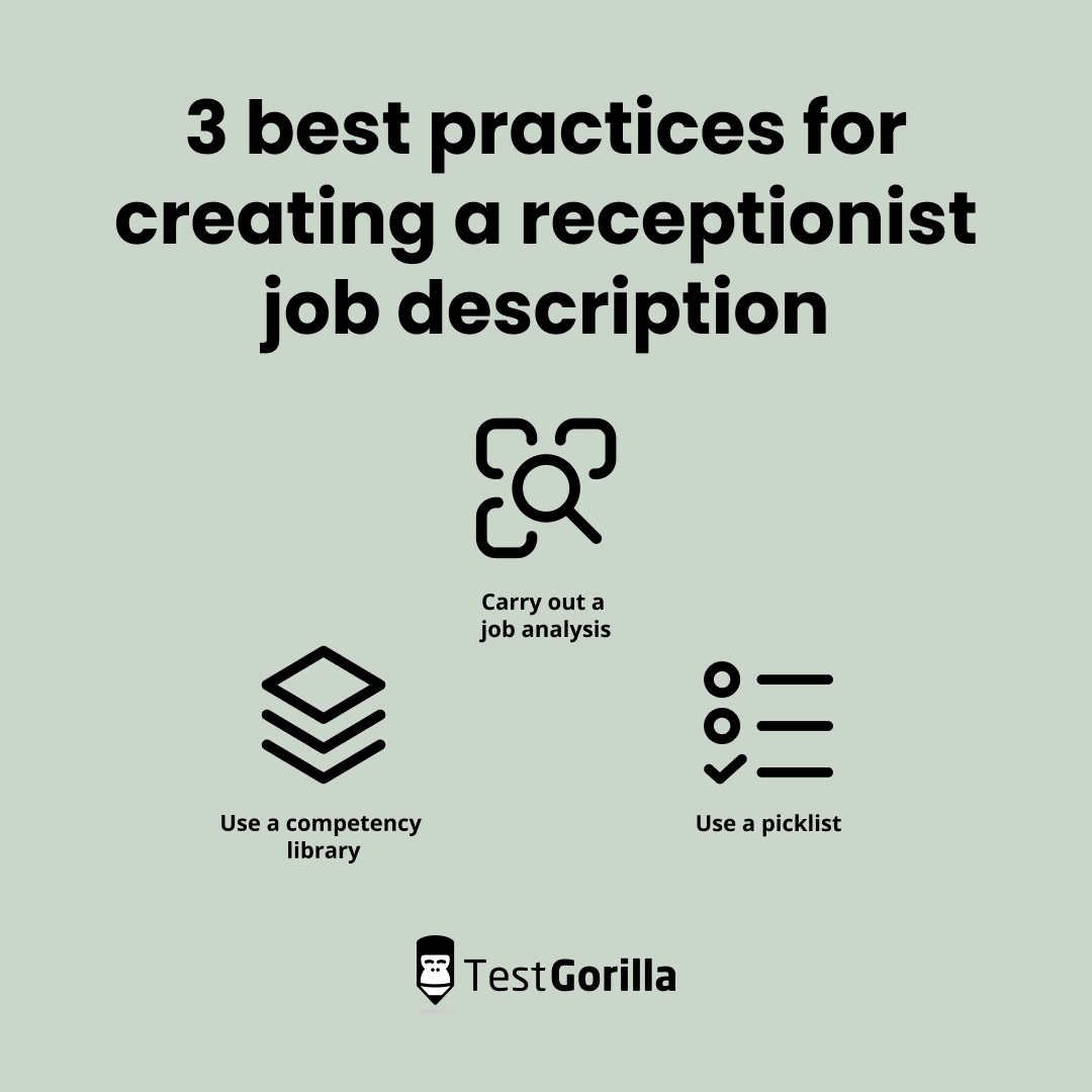 best practices for creating receptionist job description