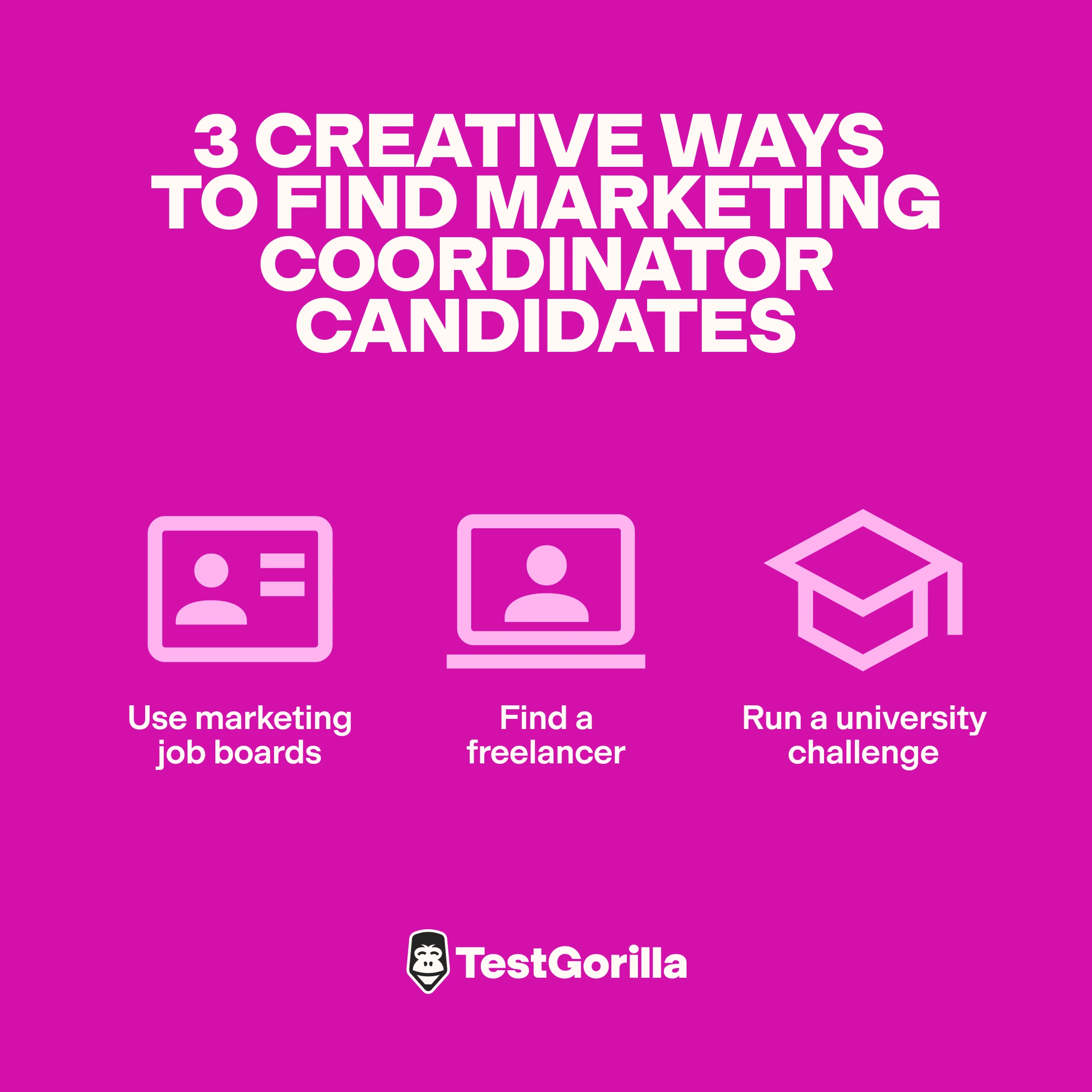 3 creative ways to find marketing coordinator candidates graphic