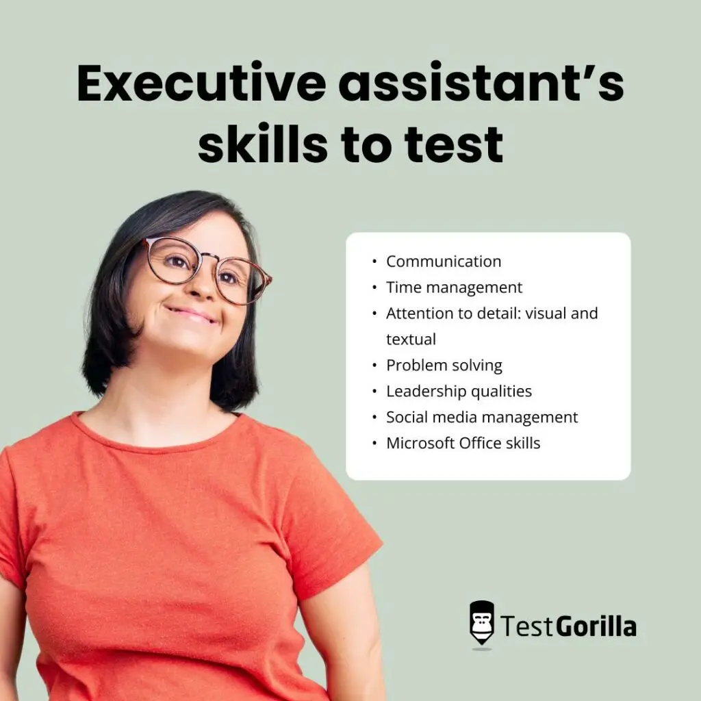 Executive assistant skills to test