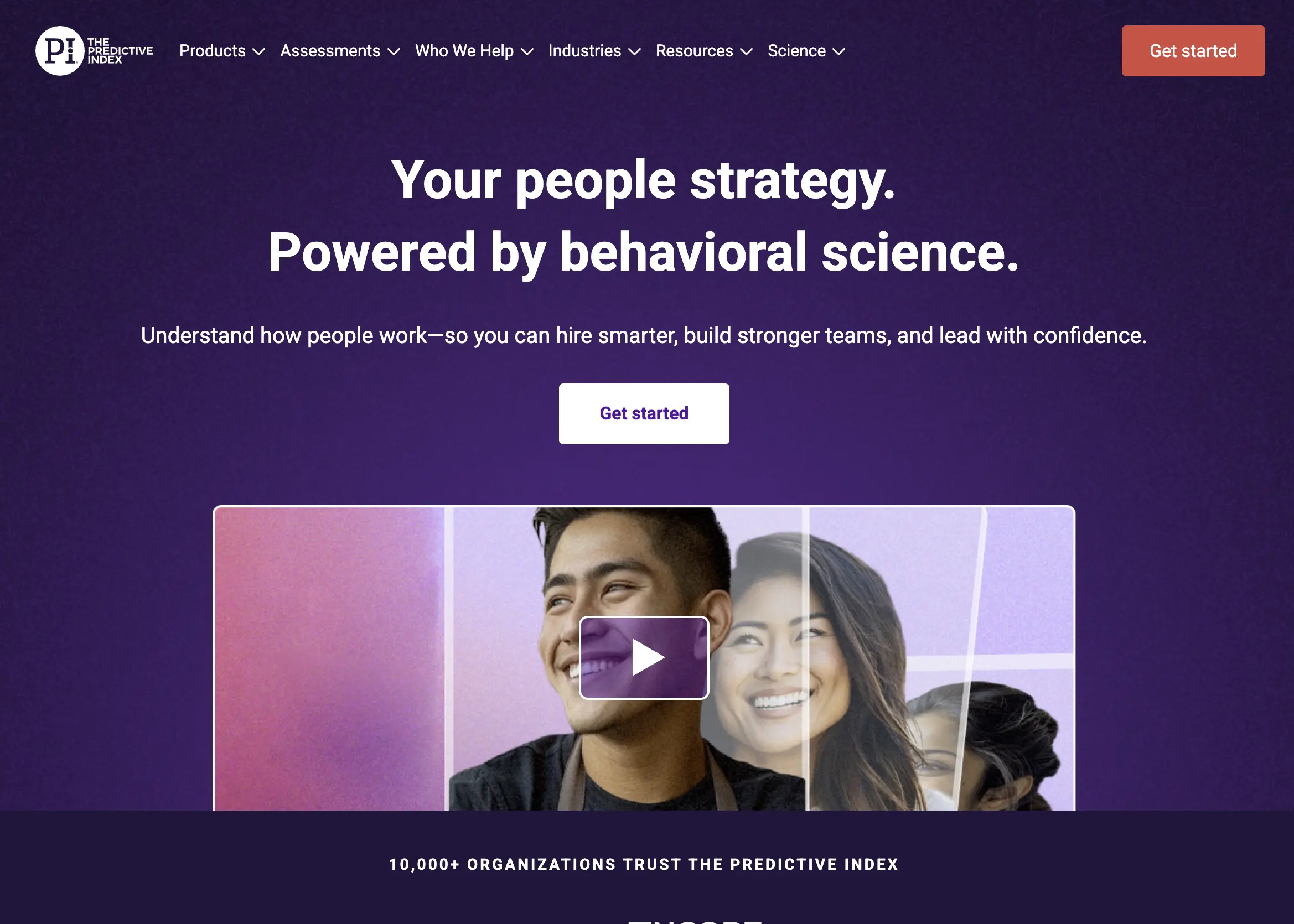 predictive index homepage screenshot